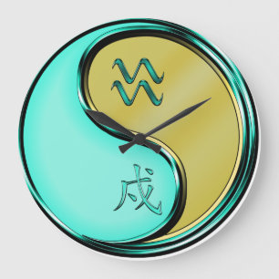 Wassermann & Metallhund Große Wanduhr