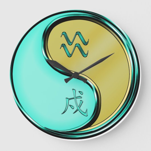 Wassermann & Metallhund Große Wanduhr (Vorderseite)