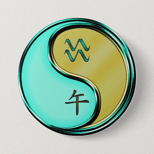Wassermann & Metallpferd Button (Vorderseite)