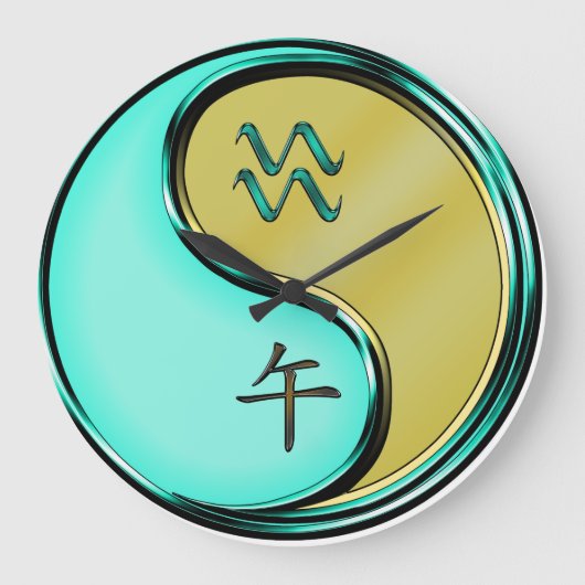 Wassermann & Metallpferd Große Wanduhr (Vorderseite)