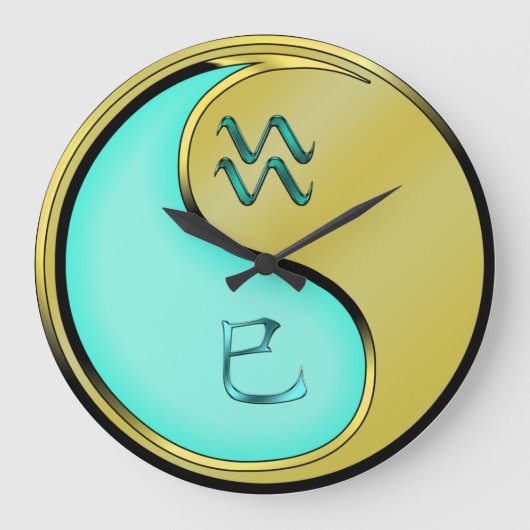 Wassermann & Metallschlange Große Wanduhr (Vorderseite)