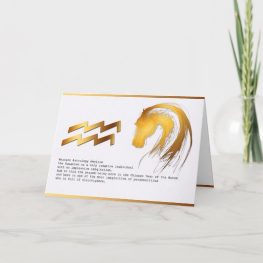 Wassermann-Pferdechinesischer Karte (Vorderseite)