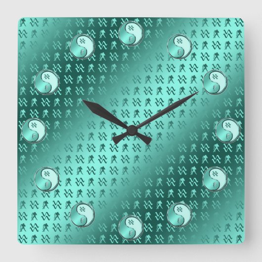 Wassermann Quadratische Wanduhr (Vorderseite)