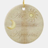 Wassermann-Stern-Zeichen-personalisierte Keramikornament (Hinten)