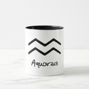 Wassermann-Sternzeichen auf weißem Hintergrund Tasse