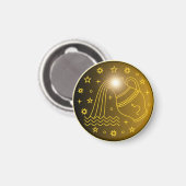Wassermann-Sternzeichen-Emblem | Minimales Himmels Magnet (Vorderseite/Rückseite)