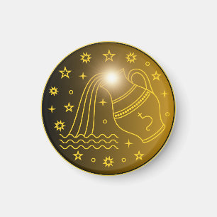 Wassermann-Sternzeichen-Emblem   Minimales Himmels Magnet