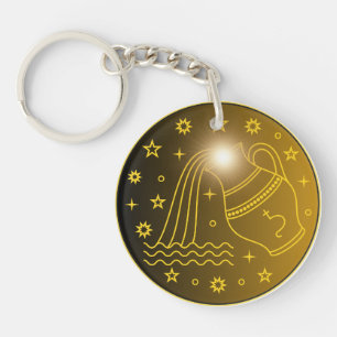 Wassermann-Sternzeichen-Emblem Minimales Himmels Schlüsselanhänger