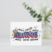 Wassermann-Sternzeichen-Graffiti Postkarte (Stehend Vorderseite)