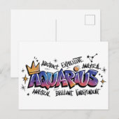 Wassermann-Sternzeichen-Graffiti Postkarte (Vorne/Hinten)