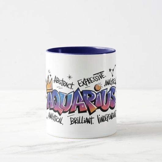Wassermann-Sternzeichen-Graffiti Tasse (Zentrum)