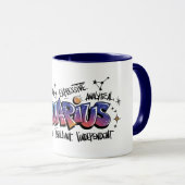 Wassermann-Sternzeichen-Graffiti Tasse (VorderseiteRechts)