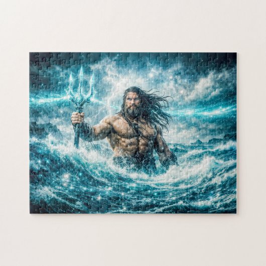 Wassermann-Sternzeichen mit Dreizack-Krieger im st Puzzle (Horizontal)