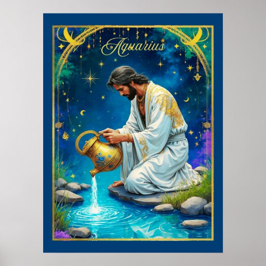 Wassermann-Sternzeichen unter einem sternenklaren  Poster (Vorne)