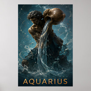 Wassermann-Sternzeichen Wassermann Astrologie Symb Poster