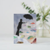 Wassermann-surrealistische Tierkreis-Postkarte Postkarte (Stehend Vorderseite)