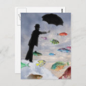 Wassermann-surrealistische Tierkreis-Postkarte Postkarte (Vorne/Hinten)