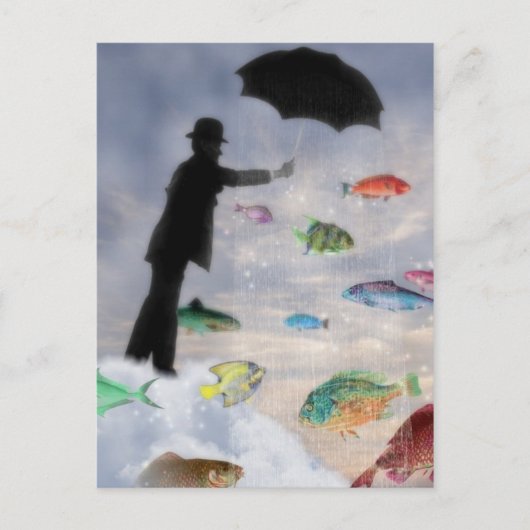 Wassermann-surrealistische Tierkreis-Postkarte Postkarte (Vorderseite)