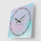 Wassermann-Tierkreis auf Perlmuttart Quadratische Wanduhr (Winkel)
