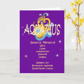 Wassermann-Tierkreis-Geburtstag Karte (Gelbe Blume)