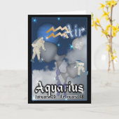 Wassermann-Tierkreis-Geburtstagskarte Karte (Gelbe Blume)