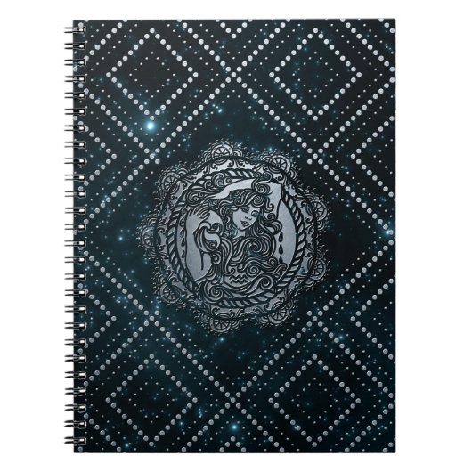 Wassermann-Tierkreis-Silber geprägt auf dem Notizblock (Vorderseite)