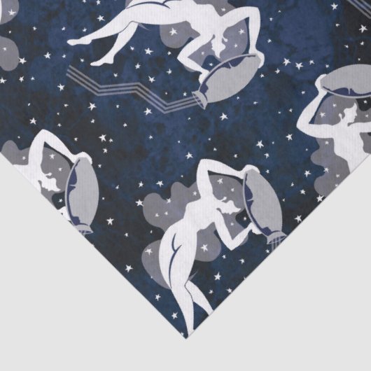 Wassermann-Tierkreis-wasserführende kosmische Frau Seidenpapier (Detail)