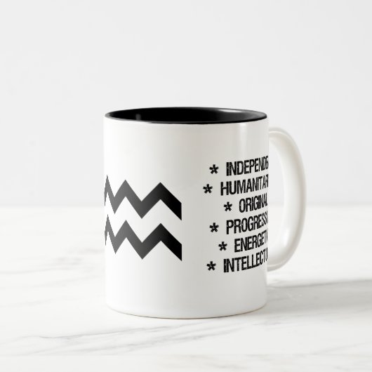 Wassermann-Tierkreis-Zeichen ("das große") Zweifarbige Tasse (VorderseiteRechts)