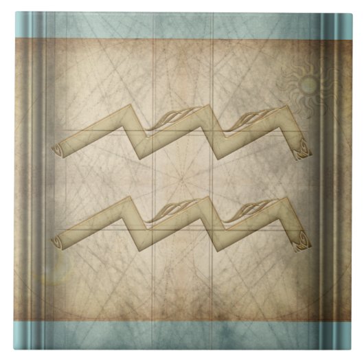 Wassermann-Tierkreis-Zeichen Fliese (Vorderseite)