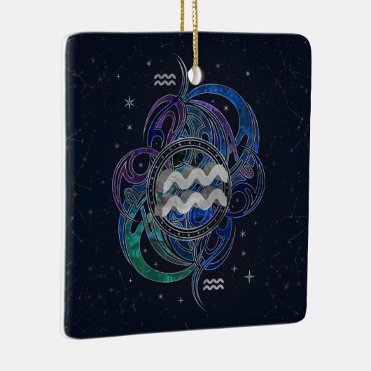 Wassermann-Tierkreis-Zeichen-Luft-Element Keramikornament (Rechts)