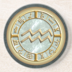 Wassermann-Tierkreis-Zeichen-Sandstein-Untersetzer Getränkeuntersetzer