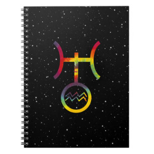 Wassermann Uranus Planetensymbol Tie Dye Journal Notizblock