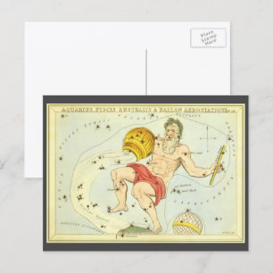 Wassermann, Vintage Konstellation, Urania's Spiege Postkarte