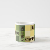 Wassermann-Vintager Schachbrett-Kaffee Espressotasse (Vorderseite)