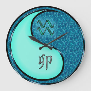 Wassermann & Wasser Kaninchen Große Wanduhr