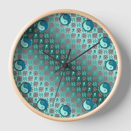 Wassermann & Wasser Kaninchen Uhr (Vorderseite)