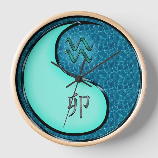 Wassermann & Wasser Kaninchen Uhr (Vorderseite)