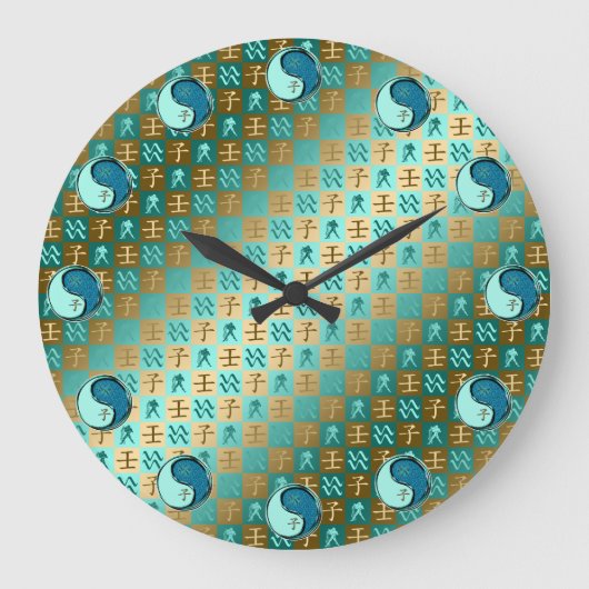 Wassermann & Wasser-Ratte Große Wanduhr (Vorderseite)