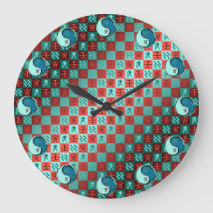 Wassermann & Wasser-Tiger Große Wanduhr