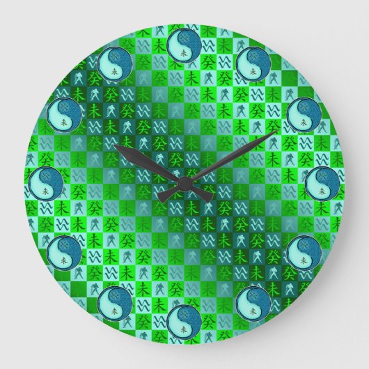 Wassermann & Wasser Ziege Große Wanduhr (Vorderseite)