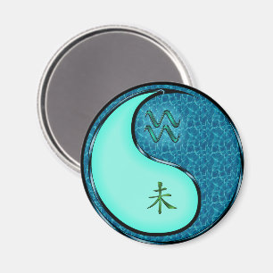 Wassermann & Wasser Ziege Schlüsselanhänger Magnet
