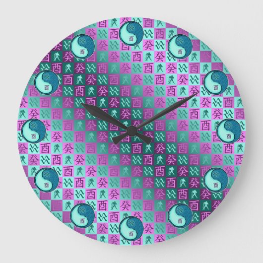 Wassermann & Wasserhahn Große Wanduhr (Vorderseite)