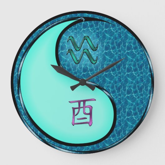 Wassermann & Wasserhahn Große Wanduhr (Vorderseite)