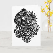 Wassermann - Wassermann - keltische Knotwork-Zodia Karte (Gelbe Blume)