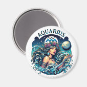 Wassermann Wassermann schöne Frau Astrologie Magnet (Vorderseite/Rückseite)