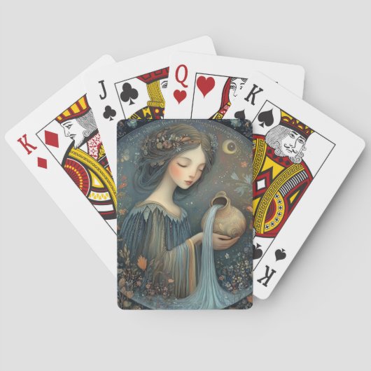 Wassermann Wassermann Sternzeichen Himmels Geburts Spielkarten (Rückseite)