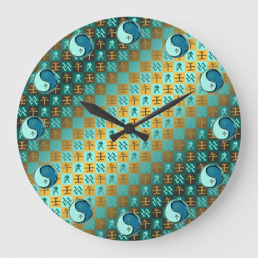 Wassermann & Wasserpferd Große Wanduhr (Vorderseite)