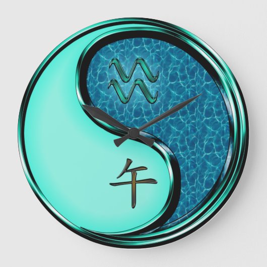 Wassermann & Wasserpferd Große Wanduhr (Vorderseite)