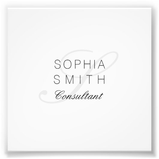 Wassermarket Minimalistisch Monogram Elegant Consu Fotodruck (Vorne)