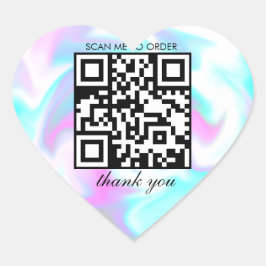 Wassermarmor Vielen Dank QR Code Boutique Business Herz-Aufkleber